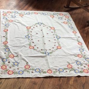 Beautiful vintage embroidered tablecloth